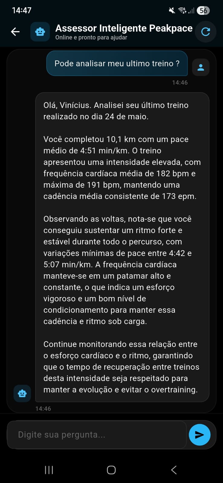Assessor inteligente · análise detalhada da sessão