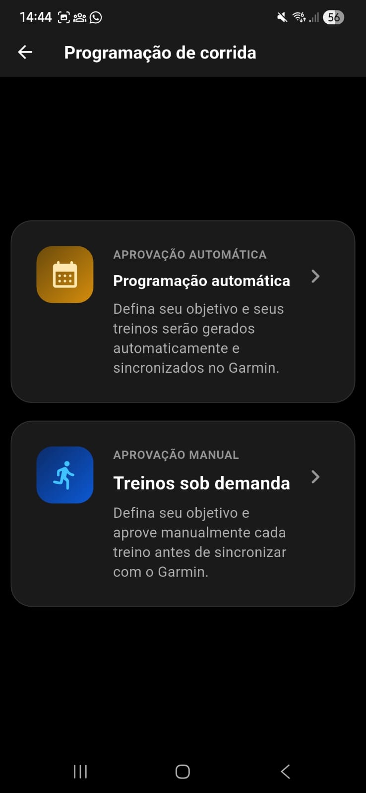 Programação automática ou com aprovação manual
